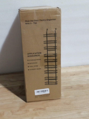 Organizador de despensa Moforoco blanco de 9 niveles para colgar sobre la puerta, organización y almacenamiento de despensa, estantes metálicos colgantes para especias, artículos esenciales para el hogar y la cocina
