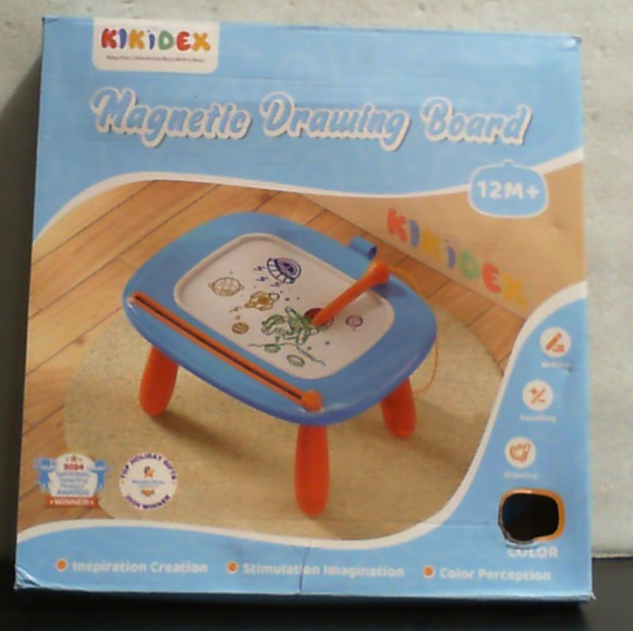 Pizarra magnética Kikidex, juguetes para niñas pequeñas de 1 a 3 años, bloc de dibujo para garabatear, juguetes educativos y de aprendizaje para bebés y niños de 1, 2 y 3 años, regalo de cumpleaños (azul claro).