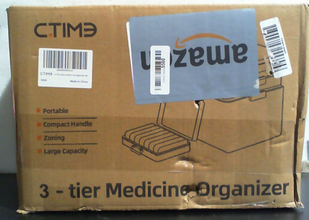 Organizador de medicamentos CTIME de 3 niveles con pastillero - Pastillero portátil y botiquín de primeros auxilios vacío para el hogar, viajes, caravana, escuela, residencia estudiantil, ideal para personas mayores, regalo para el padre