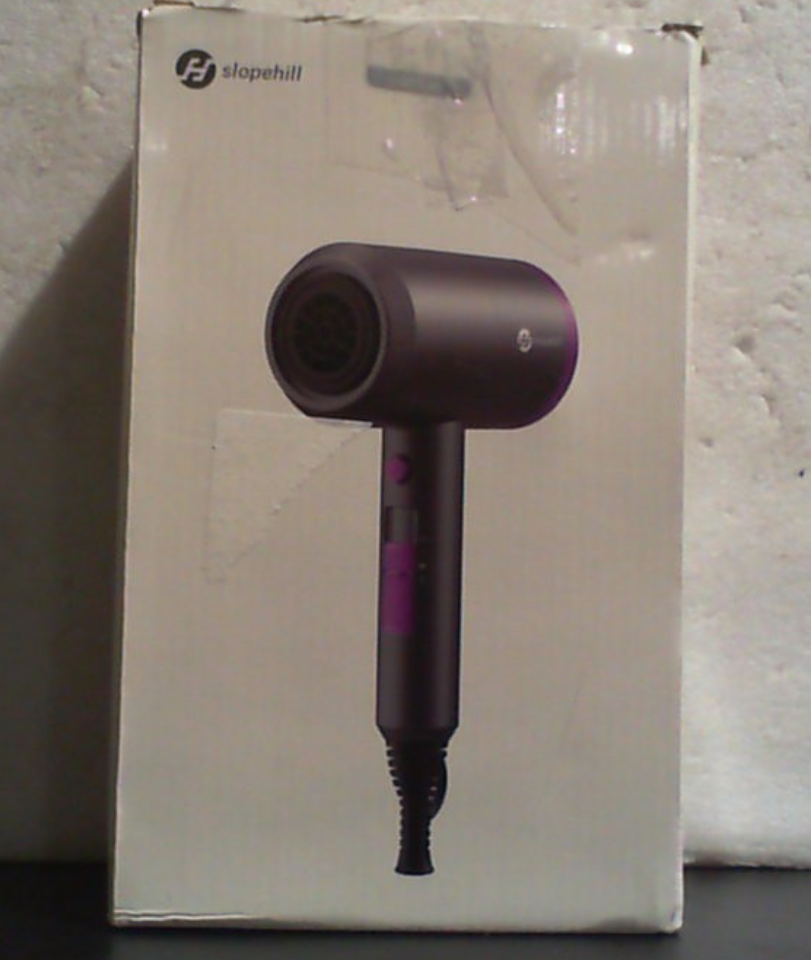 Secador de pelo iónico profesional Slopehill, potente, de 1800 W, de secado rápido y bajo nivel de ruido, con 2 boquillas concentradoras y 1 difusor para uso doméstico, profesional o de viaje (azul mate).