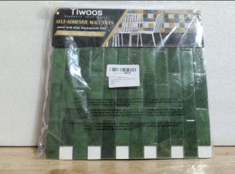 Azulejos autoadhesivos gruesos de color verde Tiwoos para salpicaderos de cocina, 30 x 30 cm (10 láminas).