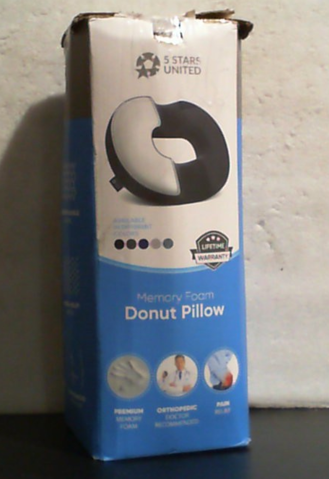 Cojín Donut de 5 STARS UNITED para hemorroides y coxis – Cojín grande para el suelo para aliviar el dolor – Coxis, próstata, ciática, suelo pélvico, úlceras por presión, embarazo, recuperación posparto, negro