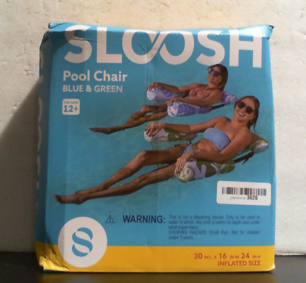 Flotadores inflables SLOOSH para adultos, paquete de 2 tumbonas flotantes, flotadores inflables resistentes para adultos, silla flotante para fiestas, verano, playa, lago, diversión, hojas de verano - verde, azul