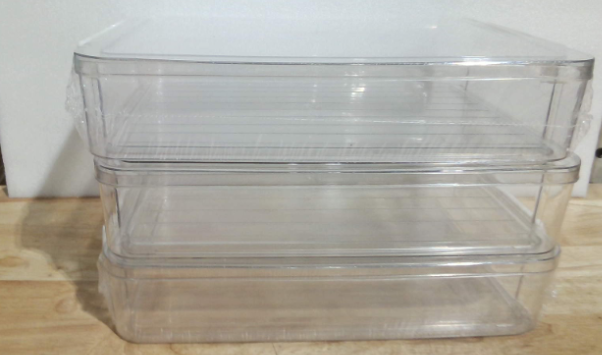 set de organizadores de plástico transparente con tapa (estilo acrílico)
