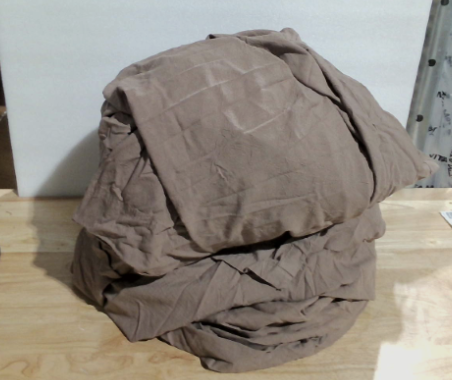 Juego DE 2 PIEZAS de sábanas MooMee 100% algodón lavado con textura similar al lino, transpirable, duradero, suave y cómodo (marrón liso, tamaño king)