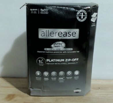 Protector de Colchón Impermeable AllerEase Platinum Queen | Cierre 360° Desmontable con Barrera de Partículas | Balance de Temperatura | Lavable a Máquina | Blanco