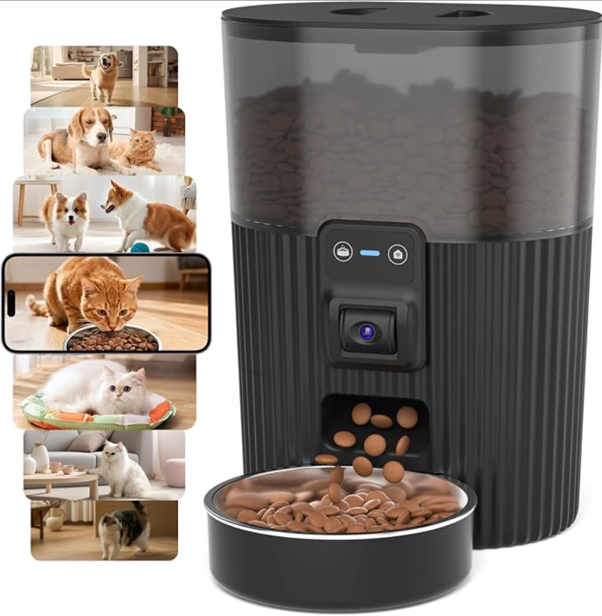 Comedero automático para gatos PAPIFEED con cámara, comedero automático WiFi para gatos con aplicación