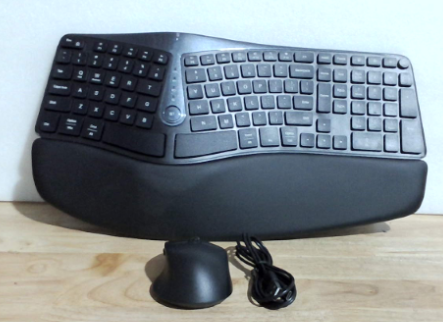 NOTA SOLO CONTIENE EL TECLADO MOUSE CABLE UBS Combo de Teclado y Mouse Ergonómico Inalámbrico | MK835 Wave Keys | Bluetooth/2.4G | Diseño Dividido | Descansa Palmas Acolchado | Multidispositivo | Recargable