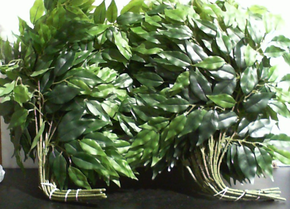 mizii 24 Tallos de Follaje Artificial | Hojas Verdes de Seda Ficus 58cm | Guirnalda Plantas Falsas para Centros de Mesa Bodas Arcos Decoracion