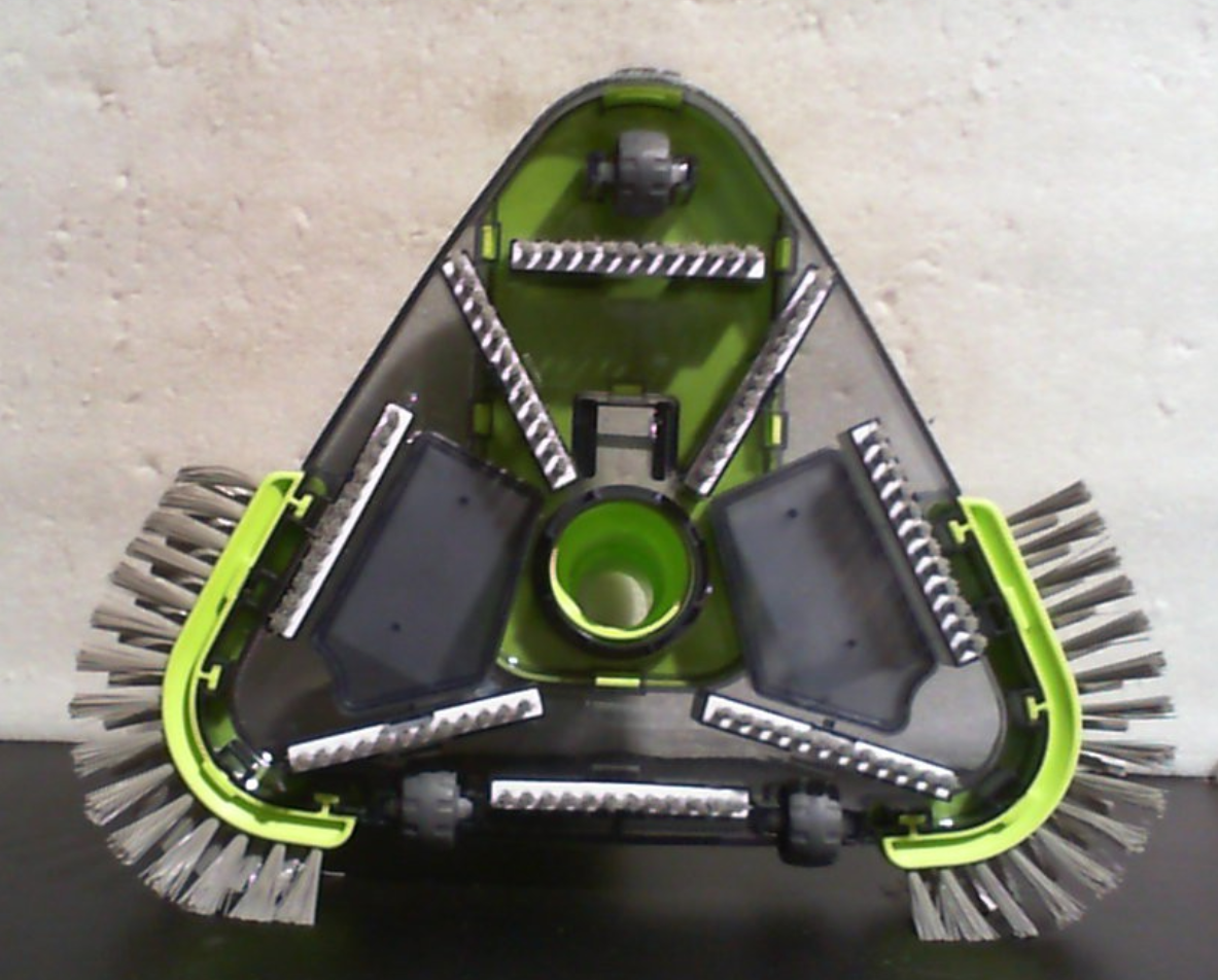 Sepetrel Cabezal de Aspiradora para Piscina con Ruedas y Cepillos Laterales | Adaptador Rotatorio Universal | Forma Triangular con Peso