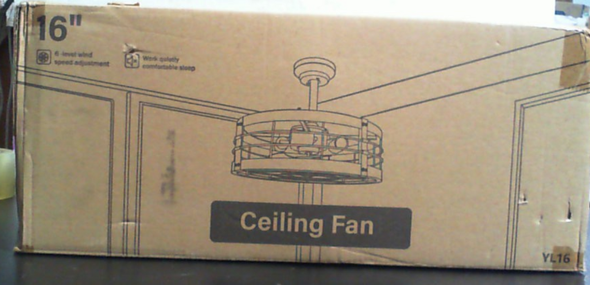 Ventilador de Techo LEDIARY 16.5" con Luz | Fandelier Industrial con Control Remoto | Metal Rústico | Bajo Perfil para Cocina, Farmhouse y Recámara