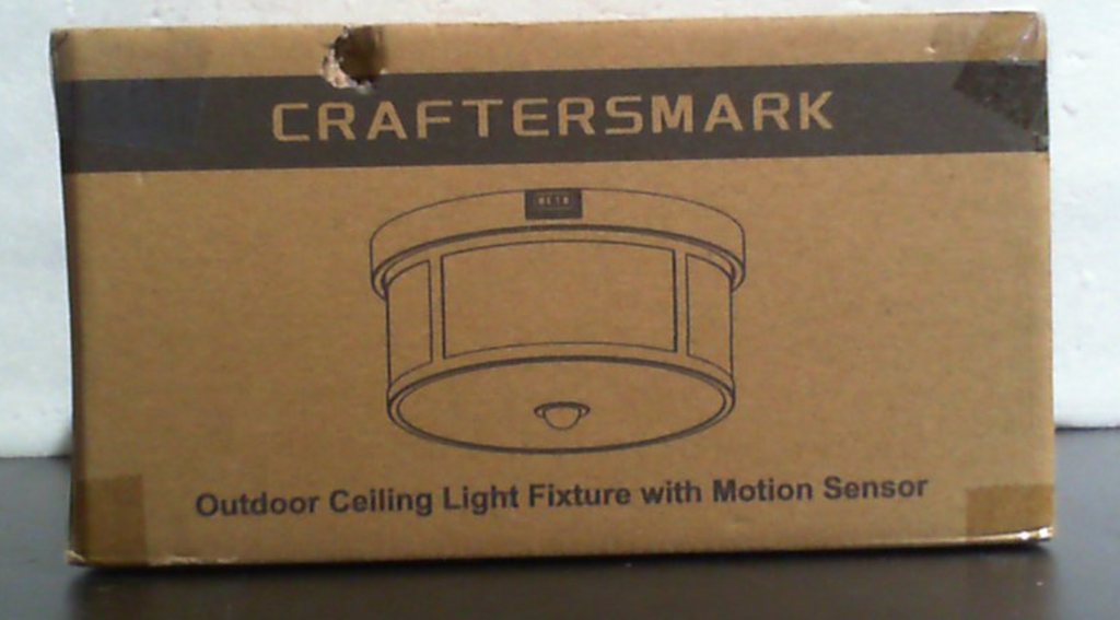 Luz de Techo Exterior con Sensor de Movimiento 9.3 pulgadas | Luz de Porche E26 | Montaje Empotrado | Detección 360° | 3 Modos | Estilo Granja para Entrada