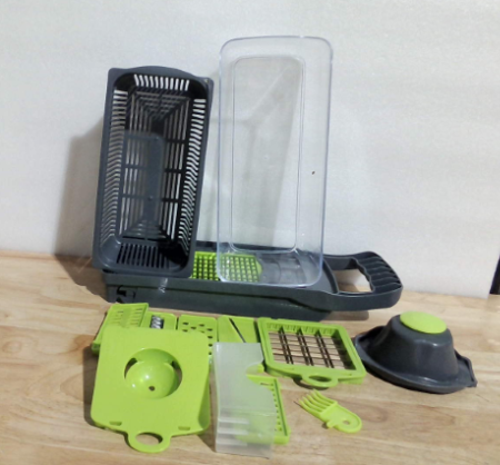 AIGLE nova Picadora de Verduras 16 en 1 Pro Series | Cortador de Cebolla con Recipiente, Rallador y Rebanador de Frutas y Vegetales para Cocina