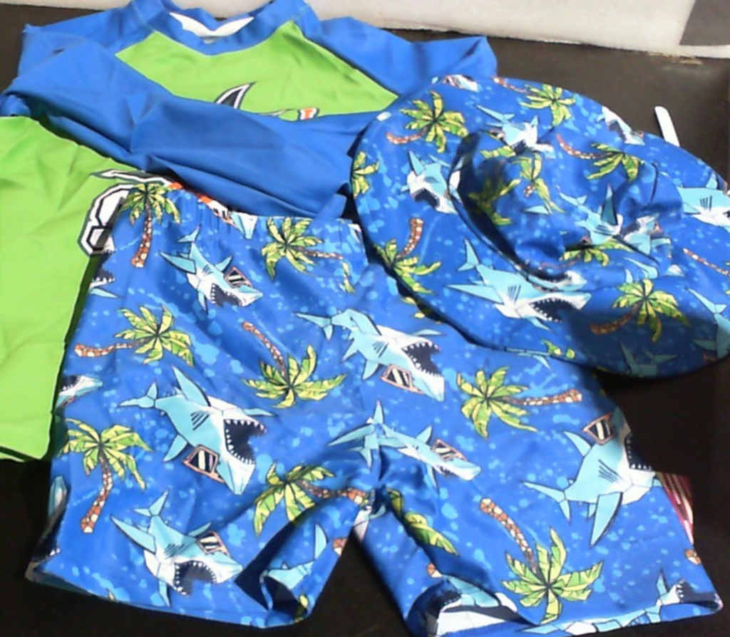 Traje de Bano con Proteccion Solar para Ninos | Manga Larga Rash Guard | Set de Bano Talla 7-8
