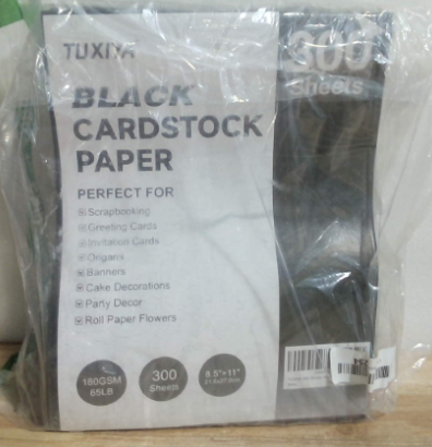 paquete de cartulina negra de alta densidad (Black Cardstock Paper)