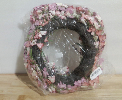 corona decorativa artesanal de flores de forsitia artificiales (Artificial Forsythia Floral Wreath)