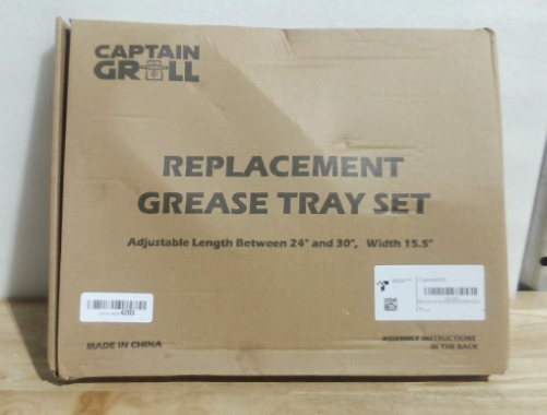 kit de bandeja de goteo de grasa ajustable de reemplazo para parrillas (Replacement Grease Tray Set