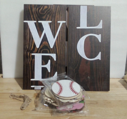 bienvenida de madera con piezas intercambiables para porche (Interchangeable Welcome Porch Sign) IMAGENES ILUSTRATIVOS