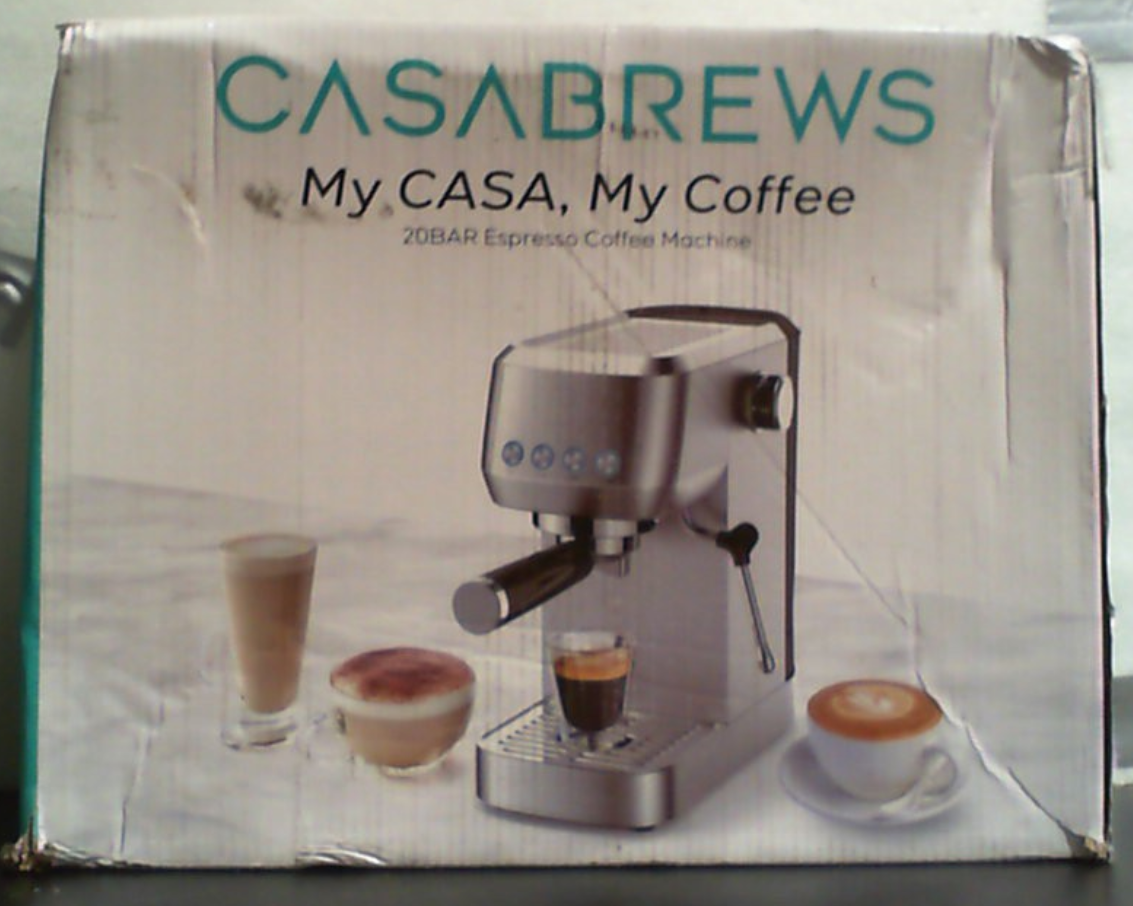Máquina de Espresso CASABREWS 3700 Essential 20 Bar | Acero Inoxidable | Cafetera de Cappuccino y Latte con Vaporizador | Tanque 43.9oz | Plateada