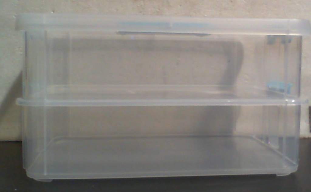Caja de almacenamiento de 2 capas para apilar y transportar, de plástico multiuso