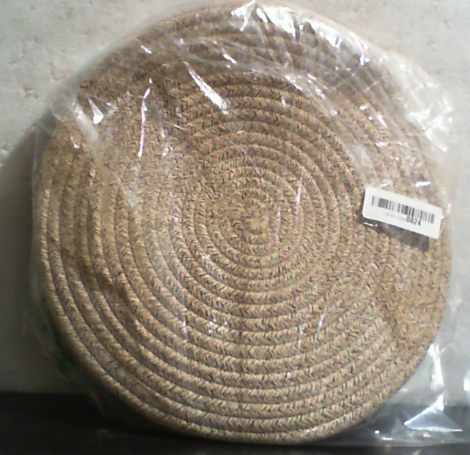 Manteles Individuales Redondos Set de 6 | Tejidos de Cuerda de Algodon | Salvamanteles para Cocina | Antideslizantes y Resistentes al Calor | 13 pulgadas | Trenzados para Decoracion de Granja | Cafe