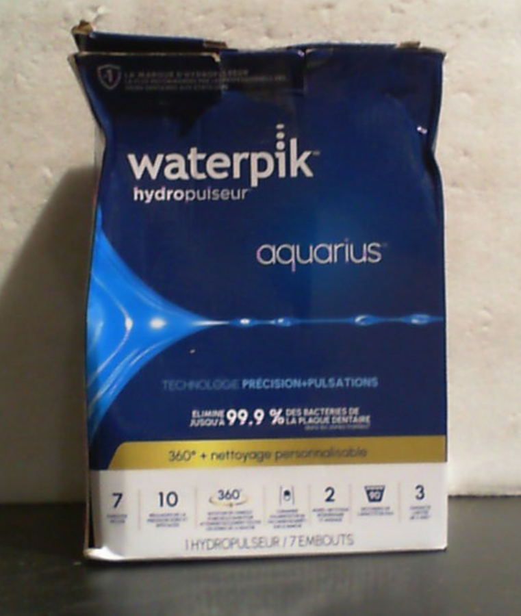 Irrigador Dental Waterpik Aquarius | Limpieza de Dientes, Encías y Brackets | Eléctrico con 10 Ajustes | 7 Puntas para Varios Usuarios | Aprobado ADA | Blanco