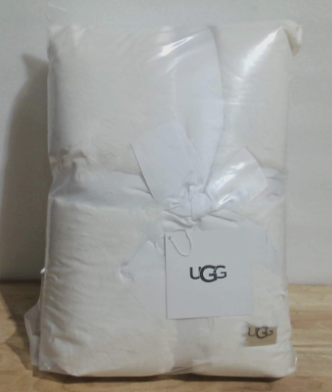 Cobija UGG Euphoria de Piel Sintética | Cálida y Esponjosa para Sofá o Cama | Decoración de Lujo | Lavable a Máquina | 127x178cm | Blanco Nieve