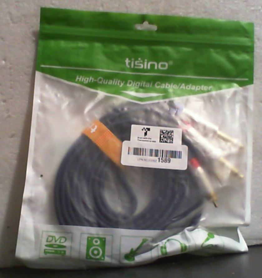 Tisino Cable RCA a 1/4 de pulgada | Cable de Audio Estereo Dual RCA a Dual 1/4 pulgada TS | Cable de Interconexion | 3 metros