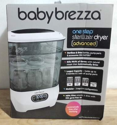 Esterilizador y Secador de Biberones Baby Brezza Advanced | 33% Más Rápido | Mayor Capacidad | Sanitizador a Vapor Universal | Para Biberones y Partes de Extractor | Filtro HEPA