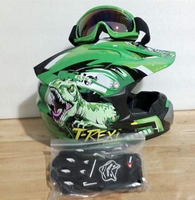 Casco de Motocross para Jóvenes DOT con Goggles y Guantes | Para 5-14 Años | Casco ATV para Niños y Niñas | Para Four Wheeler, BMX, MX y UTV
