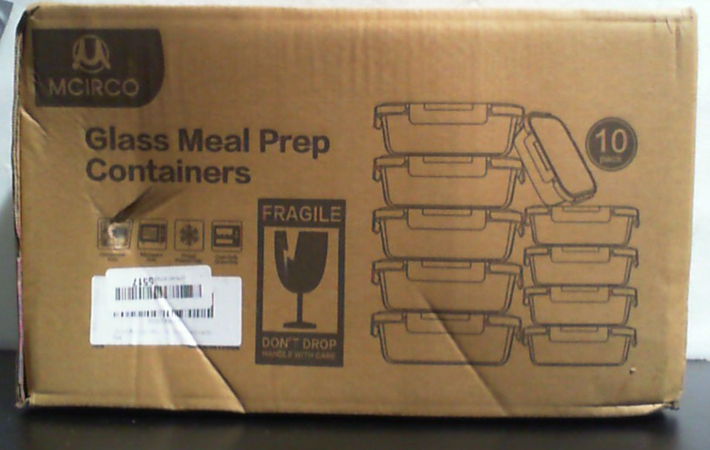 Contenedores de Vidrio MCIRCO para Meal Prep 10 Piezas con Tapa | Almacenamiento de Alimentos Hermético | Aptos para Microondas, Horno y Congelador | Blanco