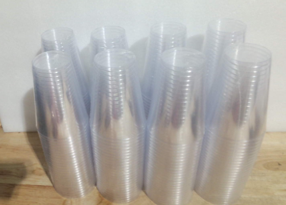 juego de vasos plásticos desechables transparentes (IGUALES A LA SEGUNDA IMAGEN )