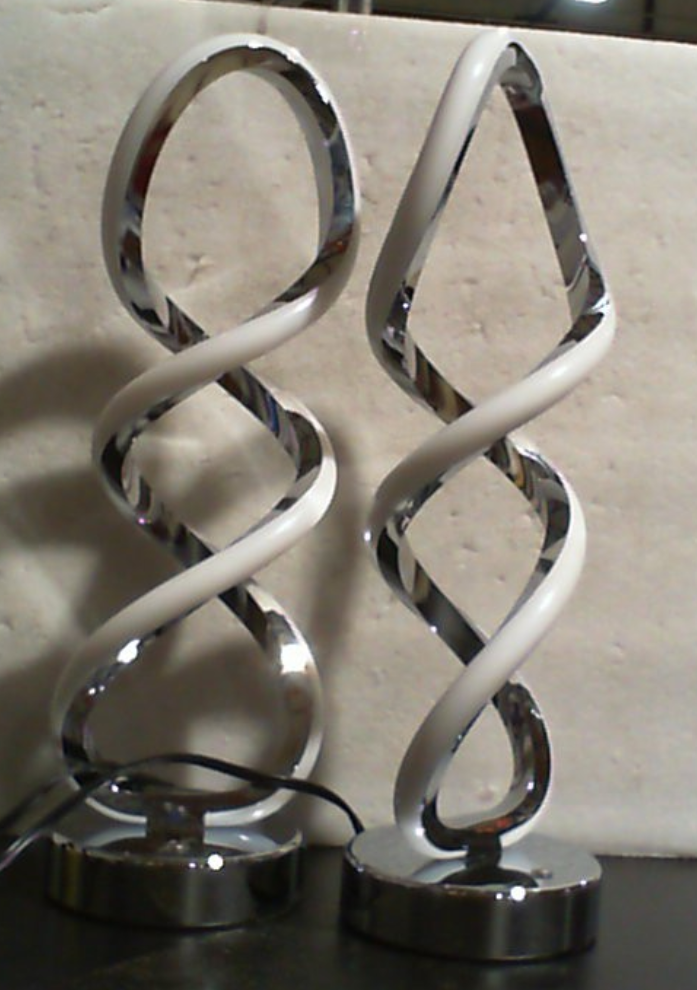 Lámpara de mesa moderna LED RGB espiral, tacto regulable, pequeña lámpara de mesita de noche