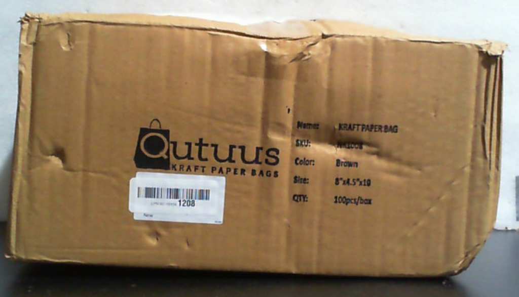 Qutuus 100 Bolsas de Regalo Medianas con Asas 20x11x25 cm | Bolsas Kraft Café a Granel | Para Compras, Bodas y Pequeños Negocios