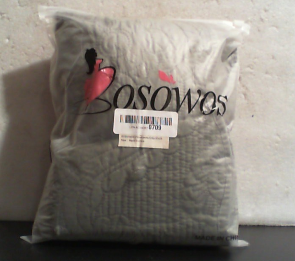 BOSOWOS Set de 2 Fundas de Almohada Acolchadas | Microfibra Estándar con Cierre Sobre | Gris 50x66cm