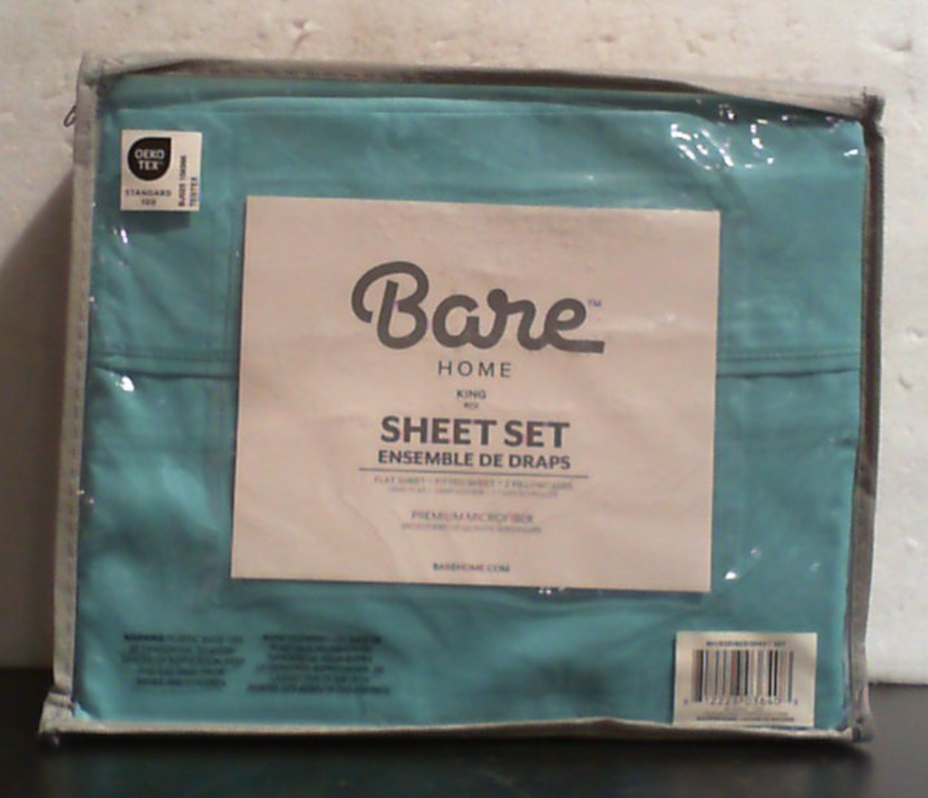 Juego de Sábanas Bare Home King | Microfibra Ultra Suave 1800 | Doble Cepillado | Bolsillos Profundos | Set de 4 Piezas | King, Turquesa