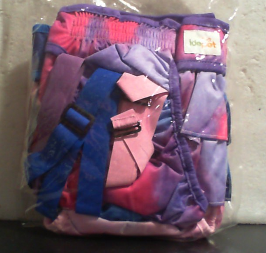 Idepet Panales para Perras Hembra con Tirantes Desmontables | Pack de 3 Tie Dye Lavables y Reutilizables | Panales para Perras Pequenas y Medianas en Celo o con Incontinencia | Talla M