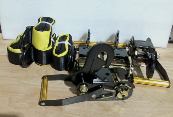 ARTICULO VIENE COMO SE MUESTRA EN LA IMAGEN ) Correas de Amarre KJE para Remolque, 4 Piezas | Estilo Lazo con Ganchos y Trinquete | 2 x 10 Pies, 10,000 lbs de Resistencia | para UTV, SUV y Camiones