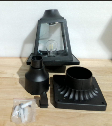 ( ARTICULO VIENE COMO SE MUESTRA EN LA SEGUNDA IMAGEN ) Luces Solares para Poste 6000K | Dusk to Dawn con Base de Montaje | Impermeables para Jardín, Patio y Pilar | Lámpara Decorativa Exterior (Blanco Frío)