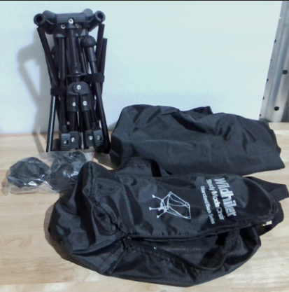 ARTICULO VIENE COMO SE MUESTRA EN LA SEGUNDA IMAGEGEN )  CONTIENE 6 PIEZAS Wildhiker Silla Ultraligera para Camping y Backpacking | Compacta con Bolsa, 2.8 lbs con Patas Anchas Antihundimiento para Playa y Senderismo (Negro)