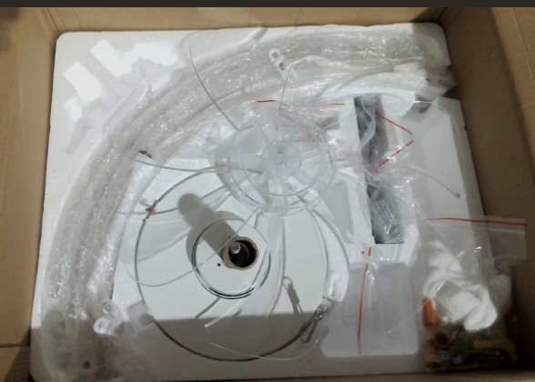 ARTICULO VIENE COMO SE MUESTRA EN LA SEGUNDA IMAGEN  ) Abanico de Techo LEDIARY 20 pulgadas | Bajo Perfil con Luz y Remoto | Fandelier Flush Mount | 3000K-6000K | Blanco