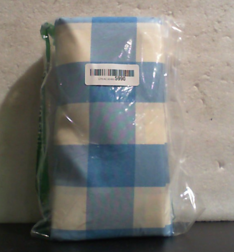 misaya Mantel de Vinilo Rectangular Impermeable | Respaldo de Franela, Limpiable | Para Comedor, Cocina y Exterior, 152x213cm Azul Bebe y Blanco