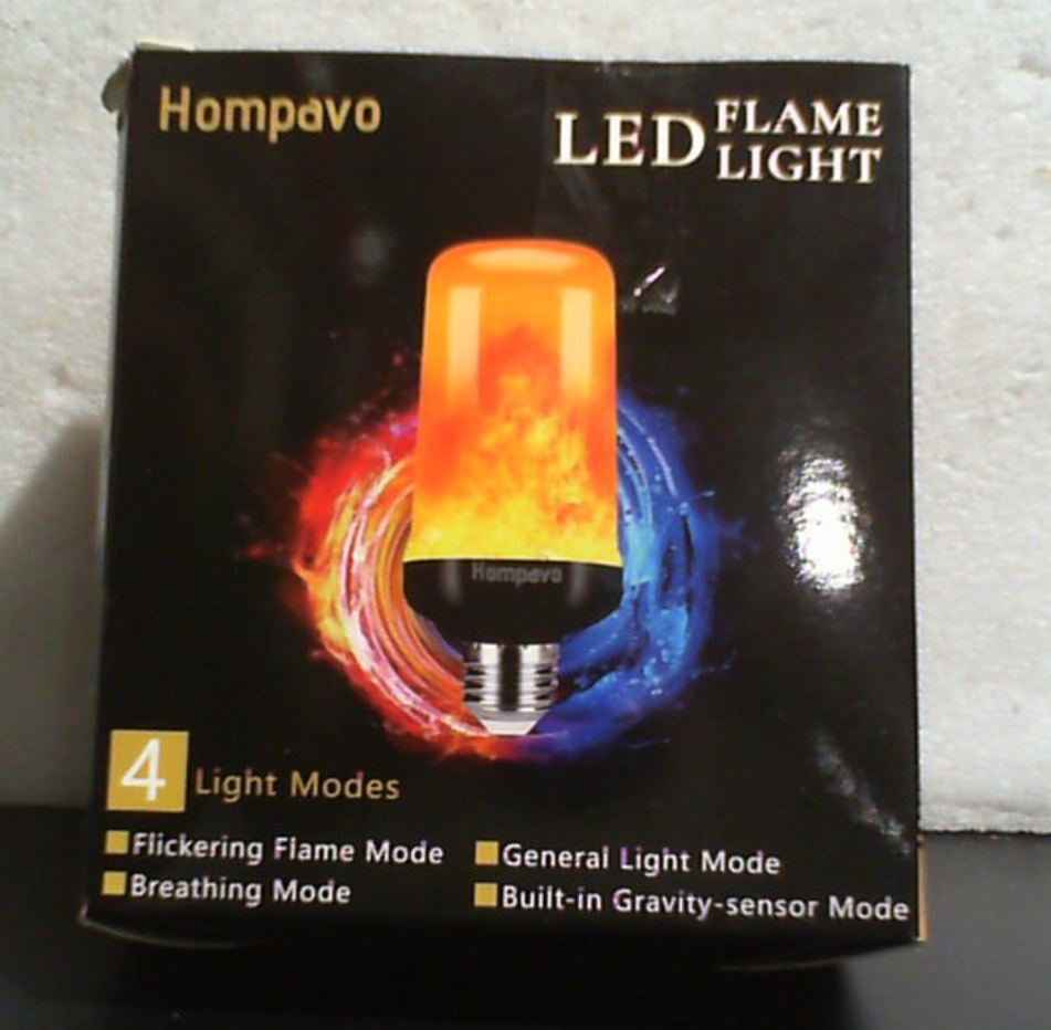 Hompavo Bombillas LED Efecto Llama 2 Piezas | 4 Modos de Parpadeo con Efecto Invertido | E26/E27 para Halloween, Navidad y Decoracion Interior/Exterior