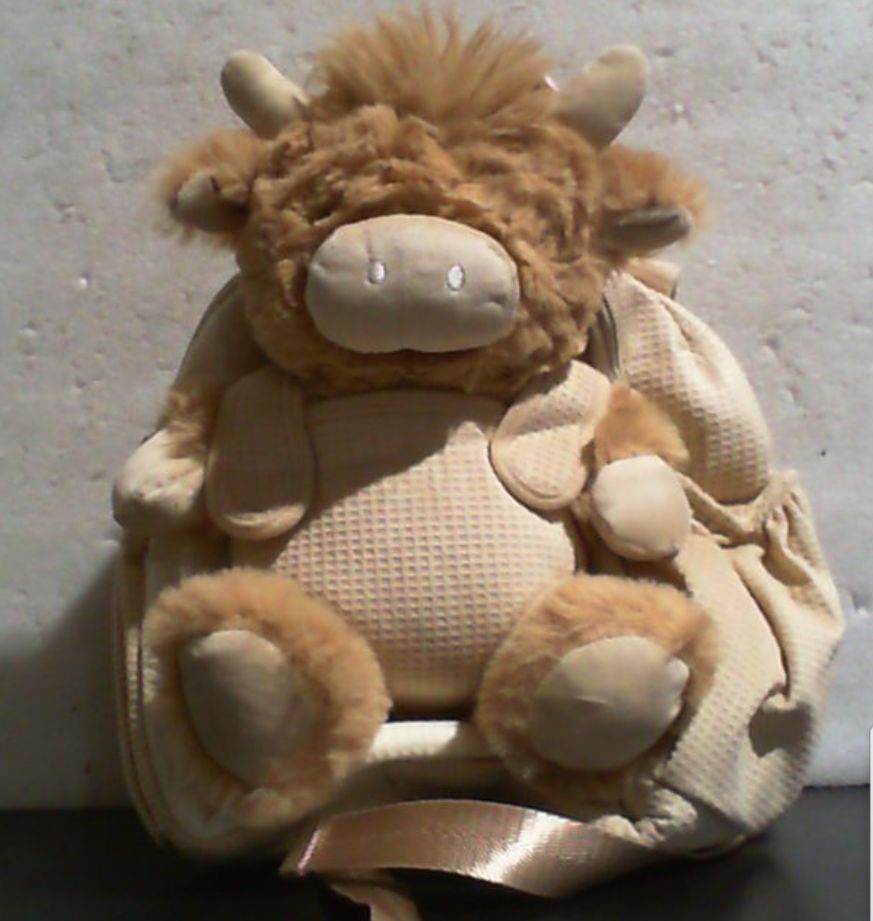 Moonkie Hug & Go Mochila Infantil de Vaquita Highland | Bolso de Peluche Suave con Juguete Desmontable para Ninos de 2 a 4 Anos | Ideal para Guarderia, Viajes y Regalo de Cumpleanos
