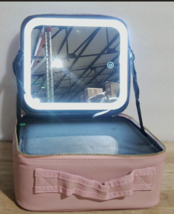 Extrei Gent Maletin de Maquillaje de Viaje con Espejo y Luz LED | 3 Niveles de Brillo Bolsa Cosmetica Grande Impermeable Regalo Mujer ( articulo viene como se muestra en la segunda imagen )