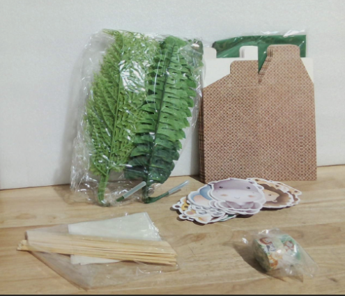 Maitys Set de  Centros de Mesa Temática Safari |Piezas Jungla con Animales, Cajas, Cintas y Plantas Artificiales | Decoración para Fiesta de Cumpleaños Safari ( ARTICULO VIENE COMO SE MUESTRA EN LA SEGUNDA IMAGEN )