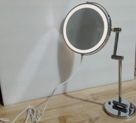 Espejo de Maquillaje Iluminado de Pared | Recargable 8 Pulgadas, Doble Cara con Aumento 1x/10x | 3 Colores de Luz  ARTICULO VIENE COMO SE MUESTRA EN LA SEGUNDA IMAGEN )ACCESORIOS SOLO CABLE USB
