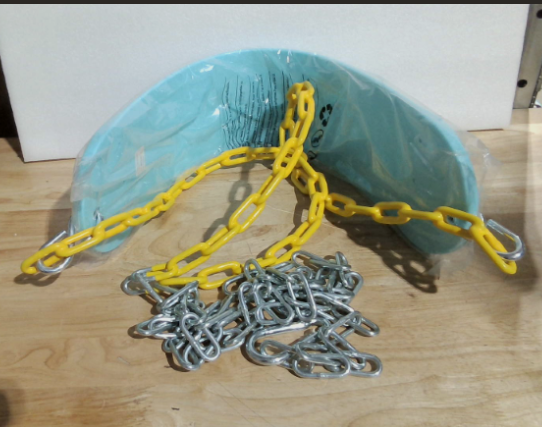 Columpio de Repuesto TURFEE para Juegos de Exterior | Kit de Asiento con Cadenas Reforzadas | Accesorio de Patio para Ninos | Azul ( ARTICULO VIENE COMO SE OBSERVA EN LA SEGUNDA IMAGEN )