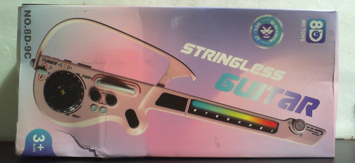 Guitarra Inteligente sin Cuerdas para Niños | Guitarra Eléctrica de Juguete con Bluetooth, Mezclador DJ, 4 Tonos y 3 Estilos | Recargable | Niños 3-12 (Rosa)