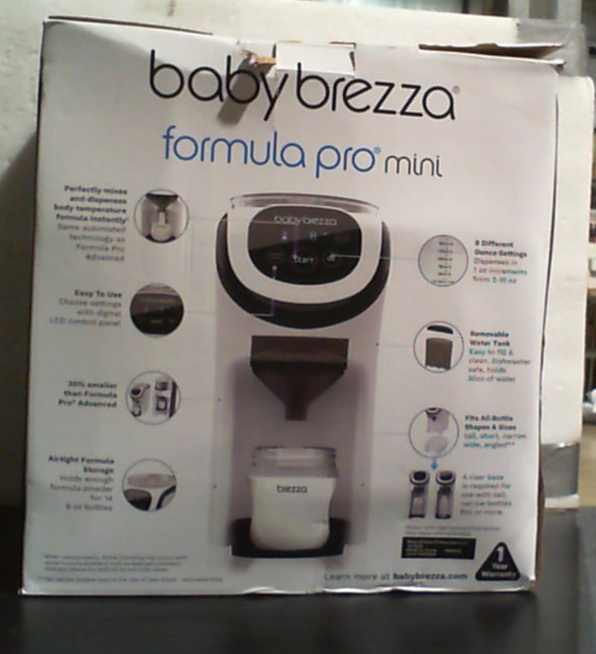Preparadora de Fórmula Baby Brezza Formula Pro Mini | Compacta y Portátil para Viaje | Prepara el Biberón Perfecto | Blanca